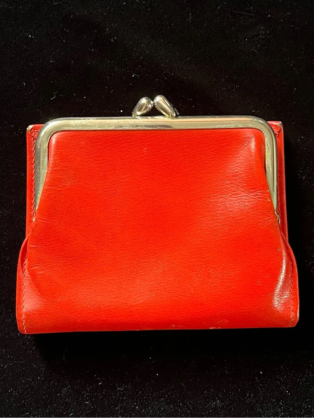 St. Thomas Vintage Lipstick Red Leather Wallet Coin Purse